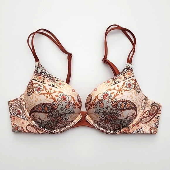 Victoria's Secret Very Sexy Push-Up Underwire Bra Paisley Tan Size 32B - Picture 1 of 14